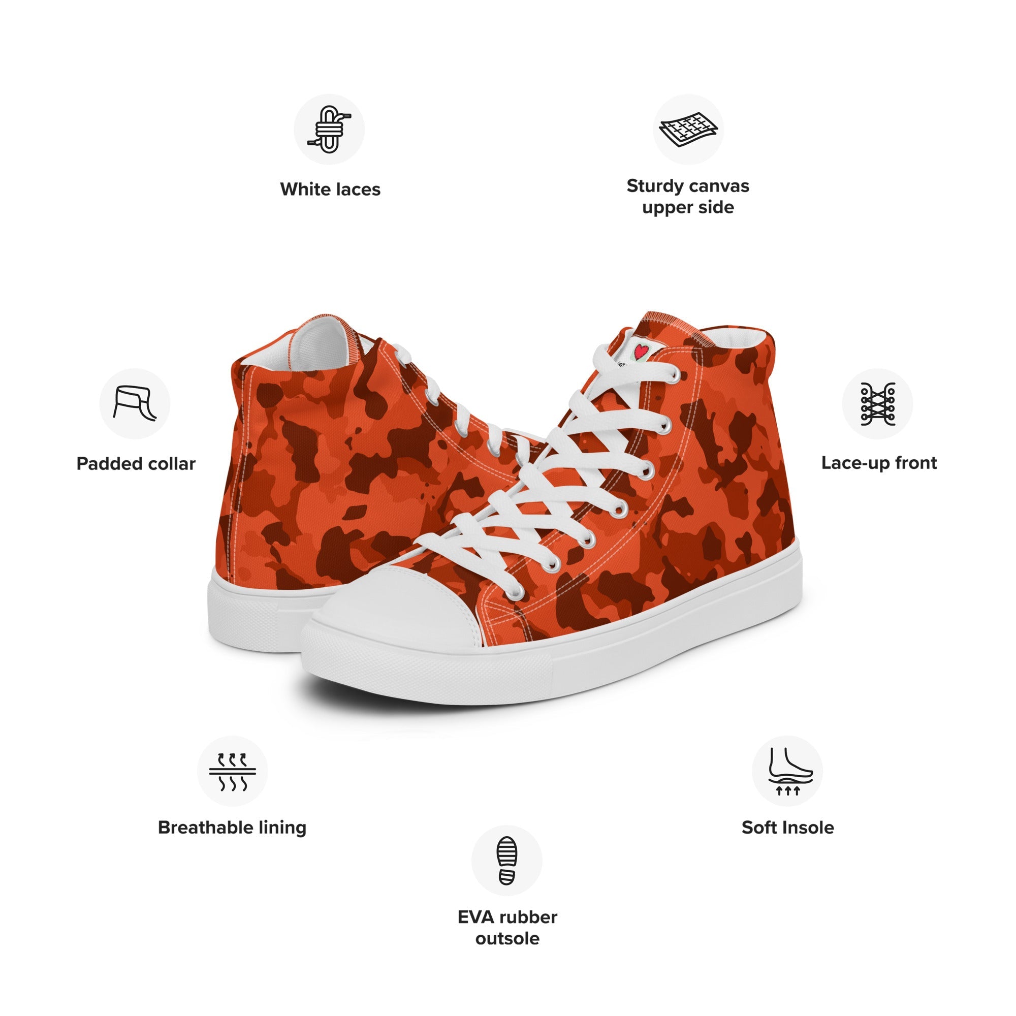 Army Enthusiast Women's High-Top Camouflage Sneakers