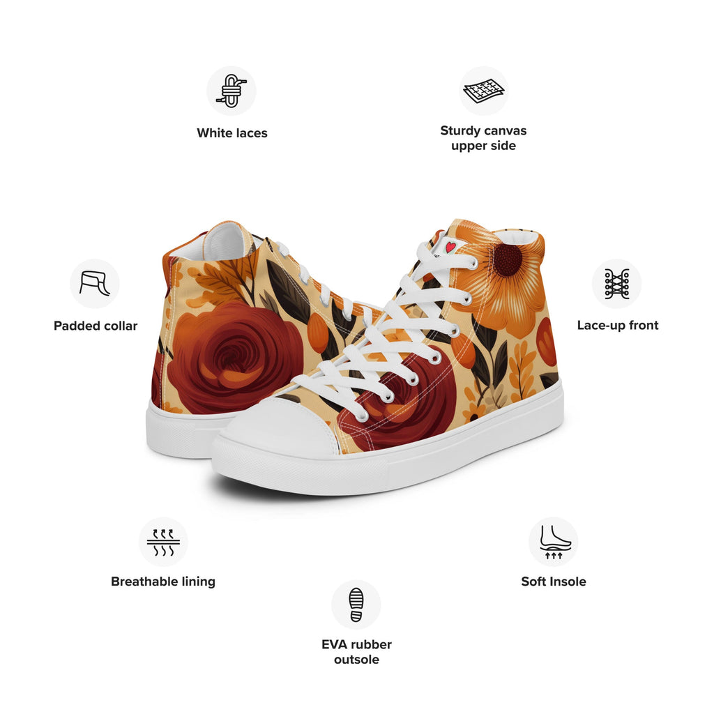 Floral Lover's Women's Botanical Style High Top Sneakers