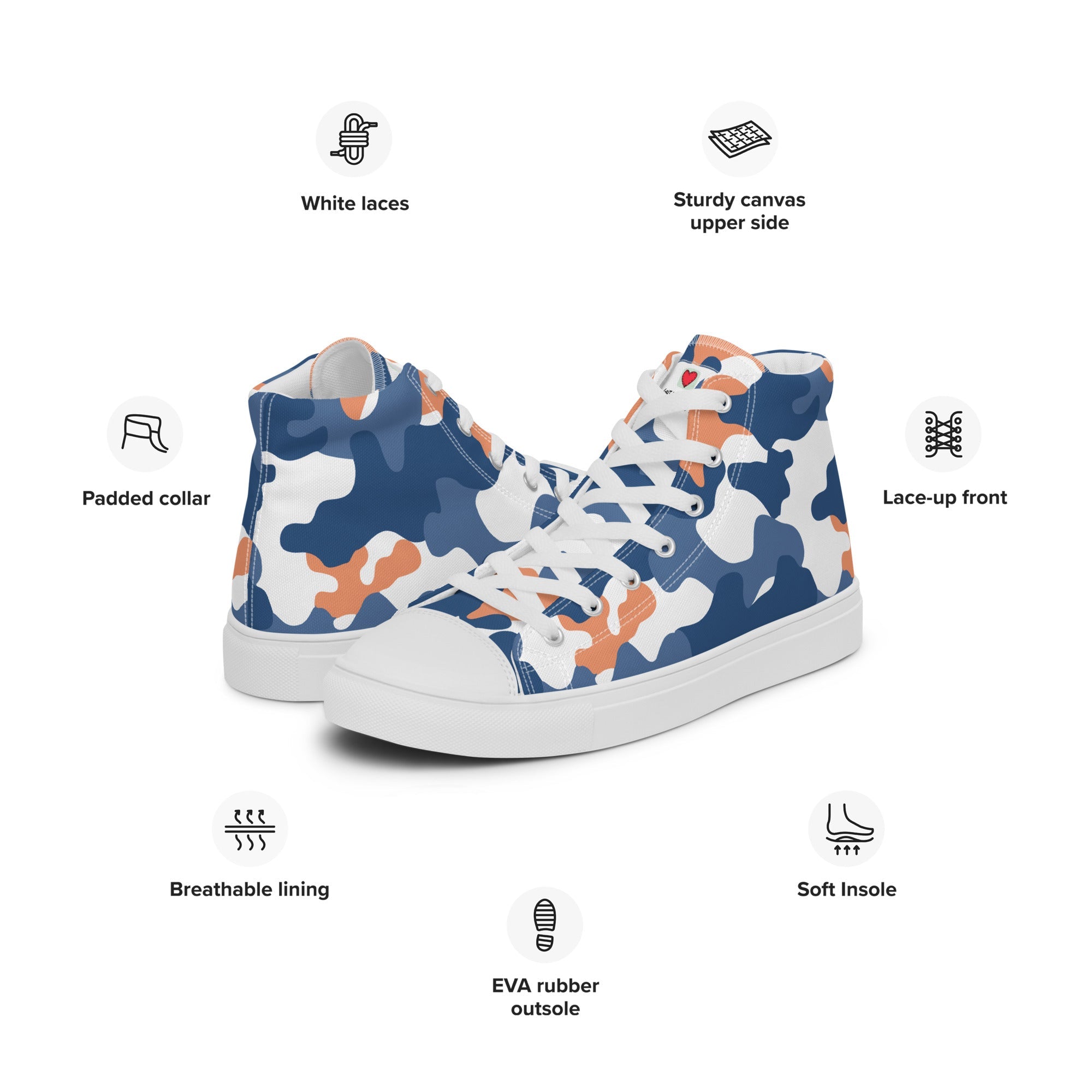 Army Enthusiast Women's High-Top Camouflage Sneakers