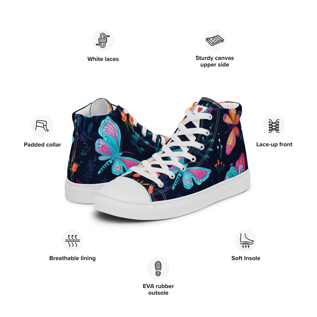 Butterfly Lover's Stylish Yet Durable Women's High Top Sneakers