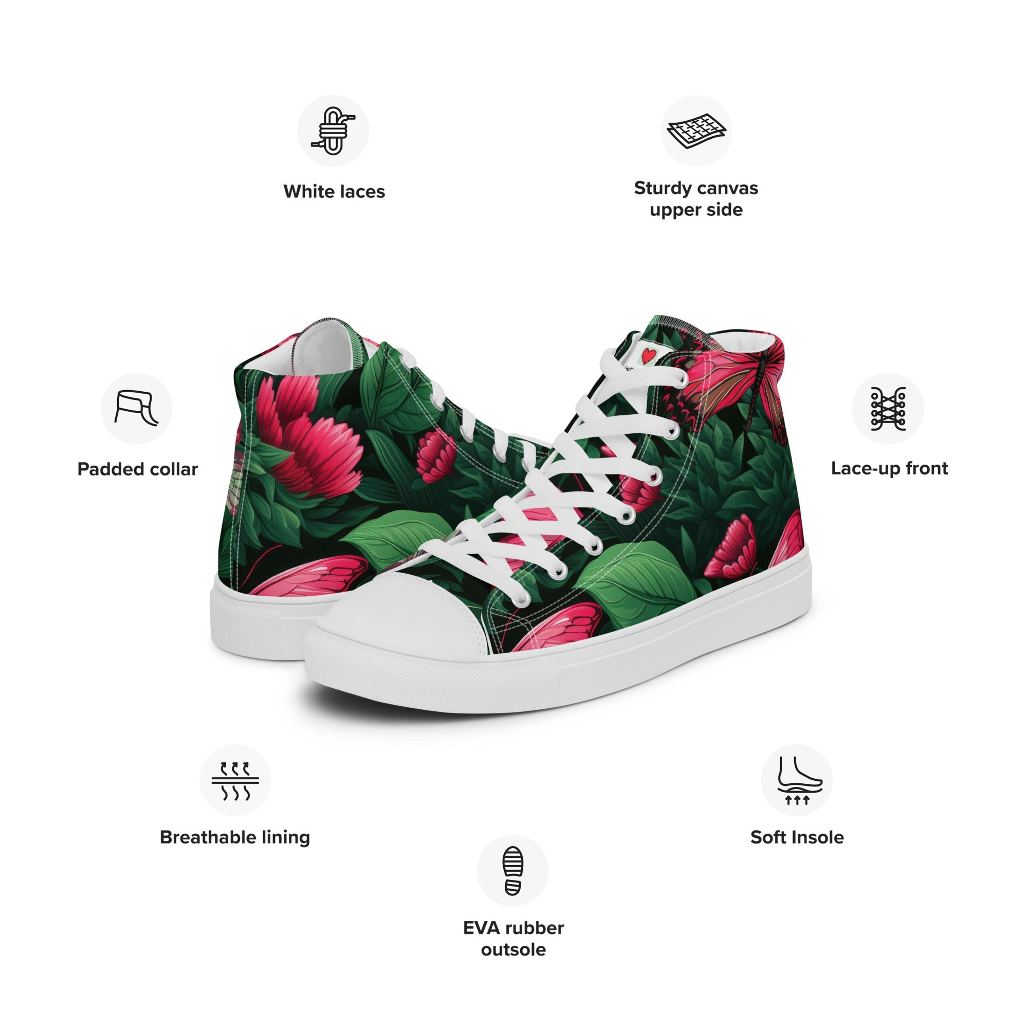 Butterfly Lover's Stylish Yet Durable Women's High Top Sneakers