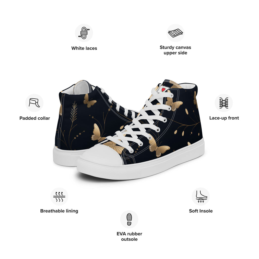 Butterfly Lover's Stylish Yet Durable Women's High Top Sneakers