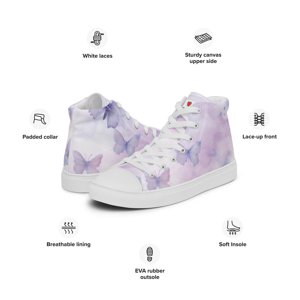 Butterfly Lover's Stylish Yet Durable Women's High Top Sneakers