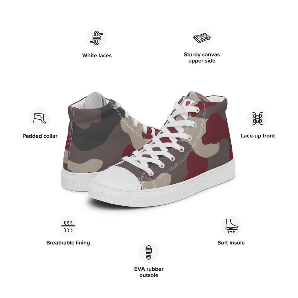 Army Enthusiast Women's High-Top Camouflage Sneakers
