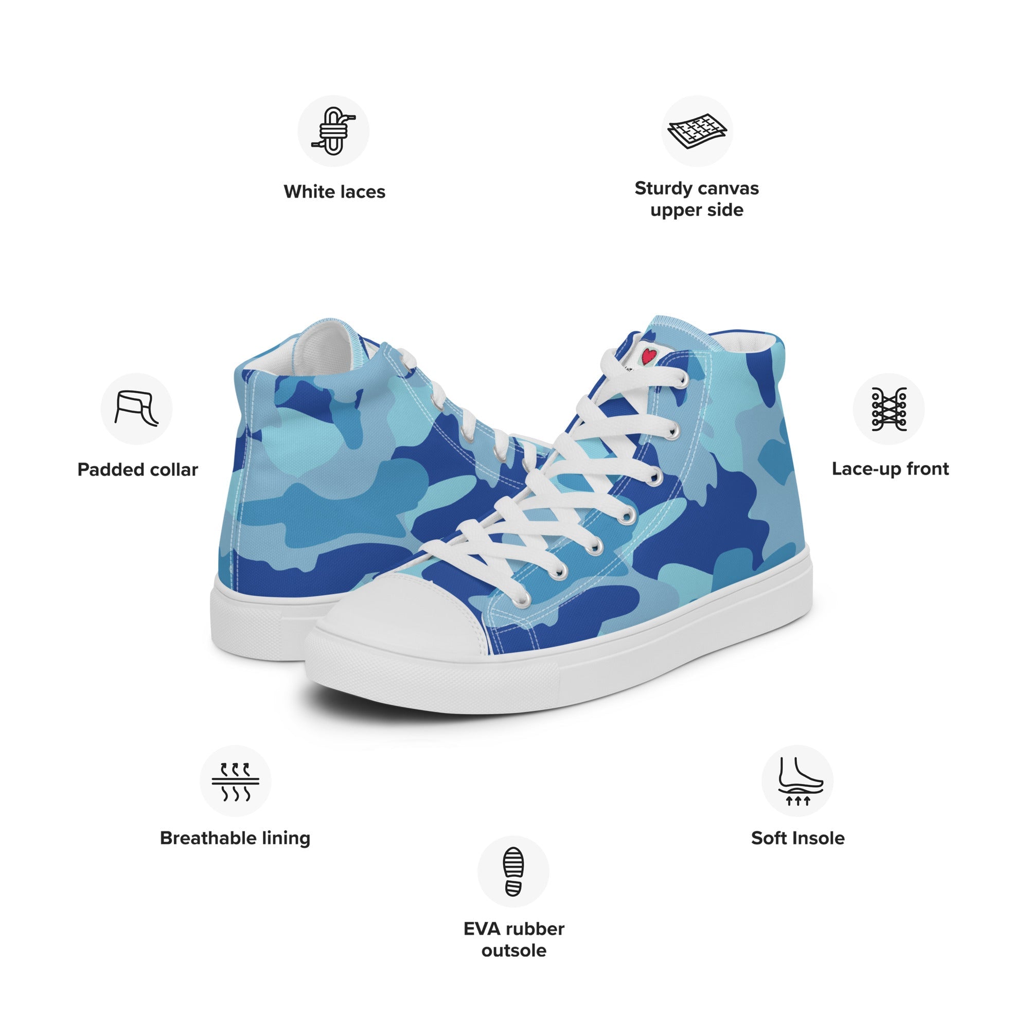 Army Enthusiast Women's High-Top Camouflage Sneakers
