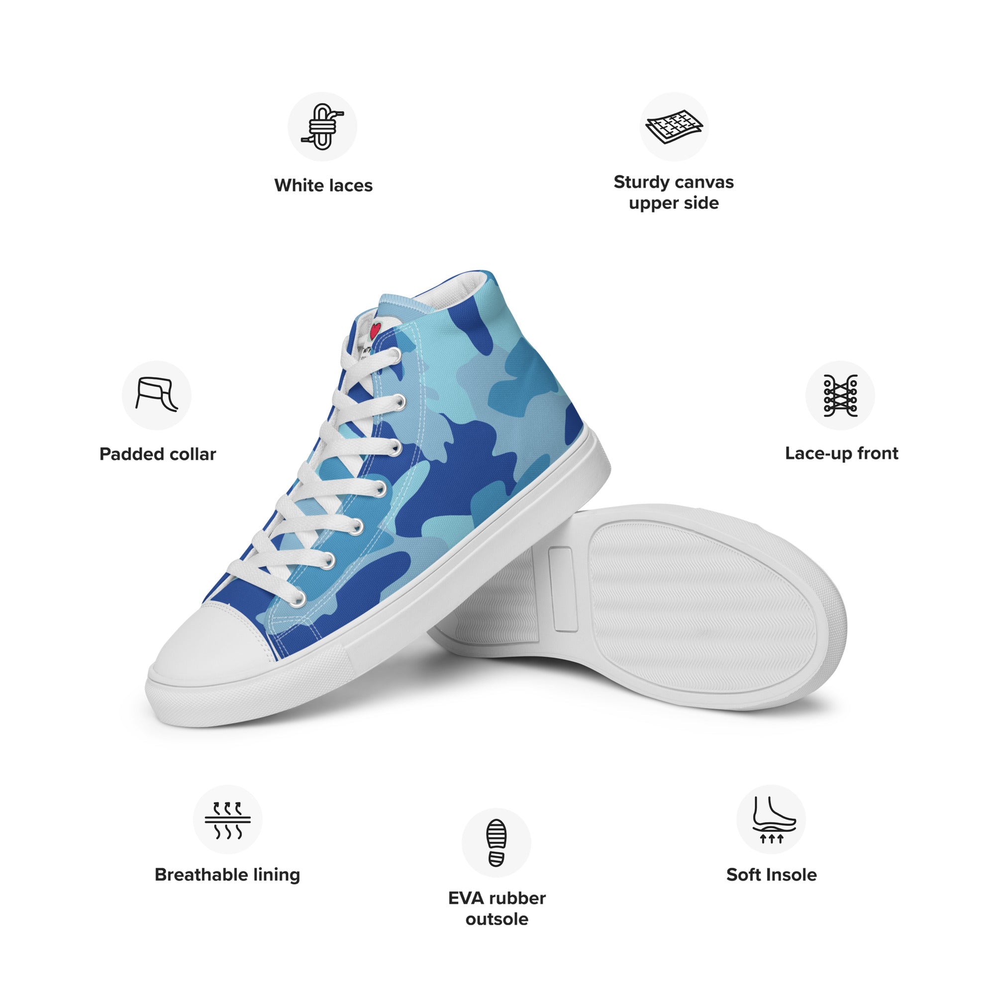 Army Enthusiast Women's High-Top Camouflage Sneakers