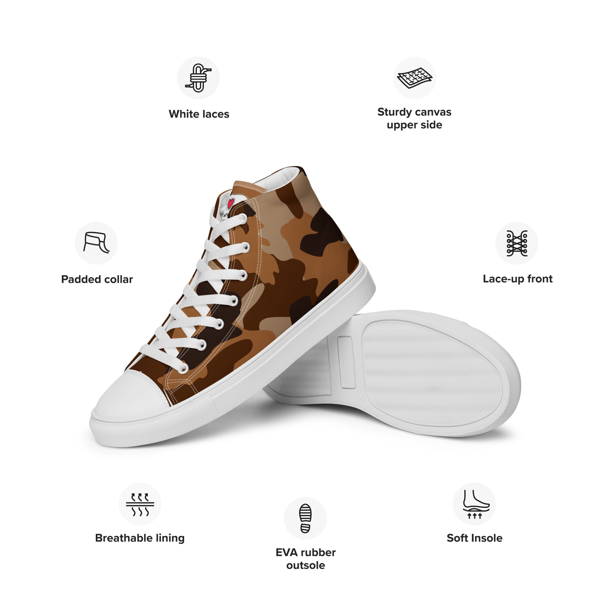 Army Enthusiast Women's High-Top Camouflage Sneakers