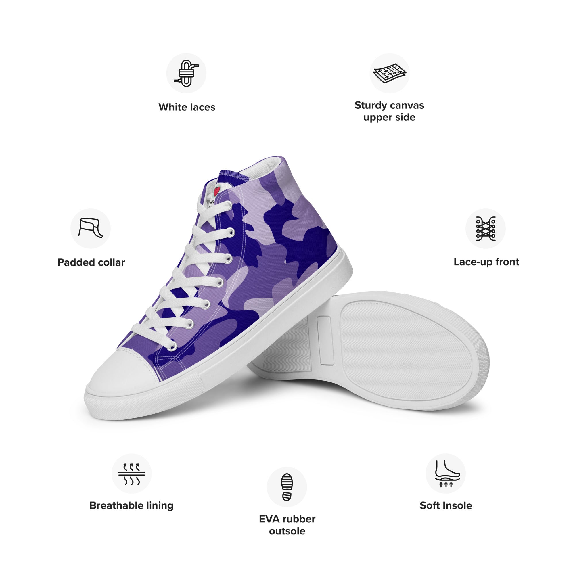 Army Enthusiast Women's High-Top Camouflage Sneakers