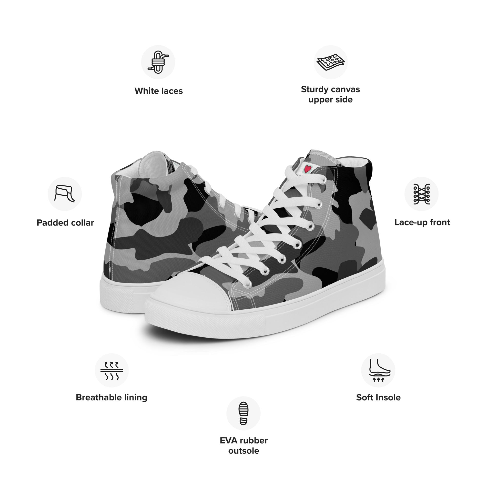 Army Enthusiast Women's High-Top Camouflage Sneakers