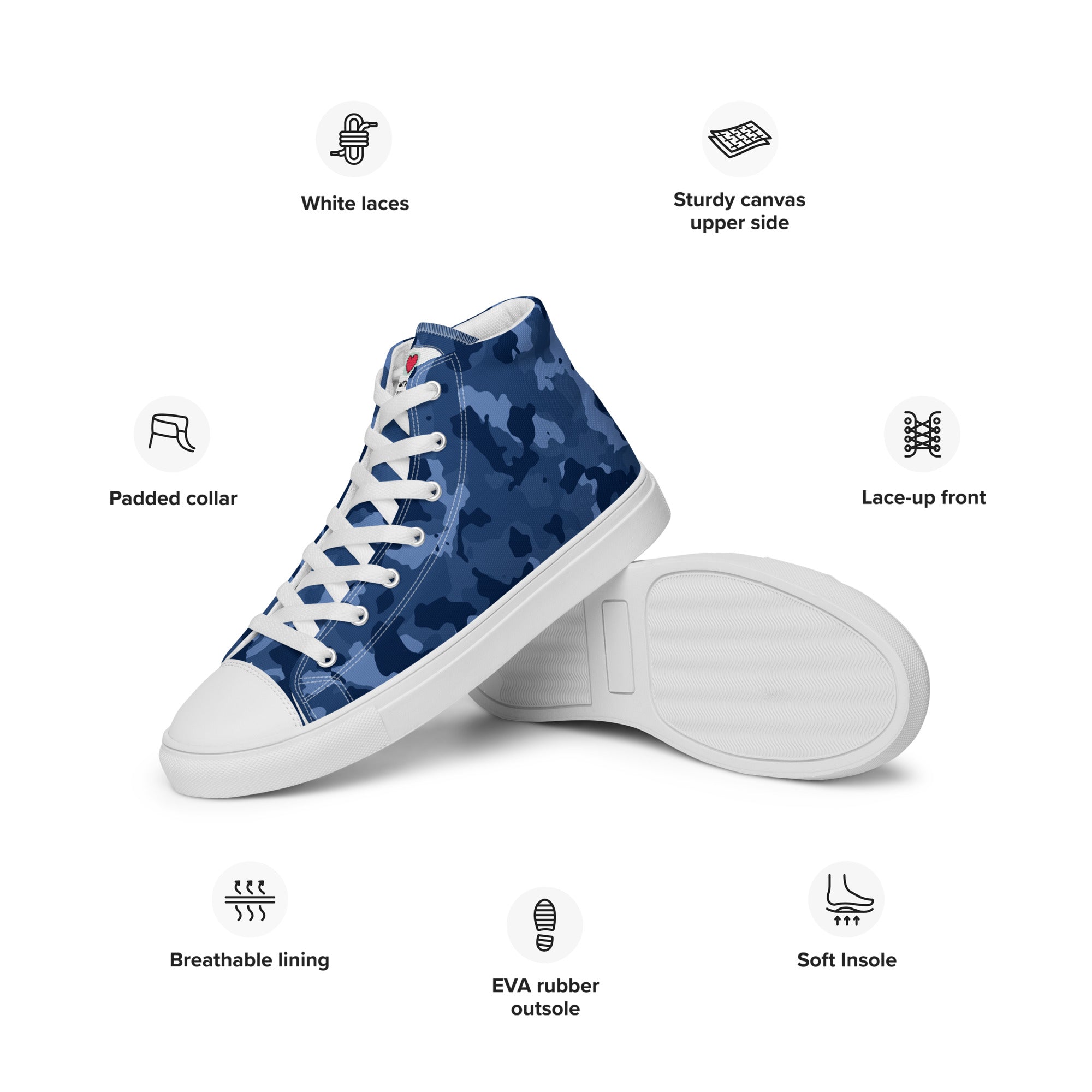 Army Enthusiast Women's High-Top Camouflage Sneakers