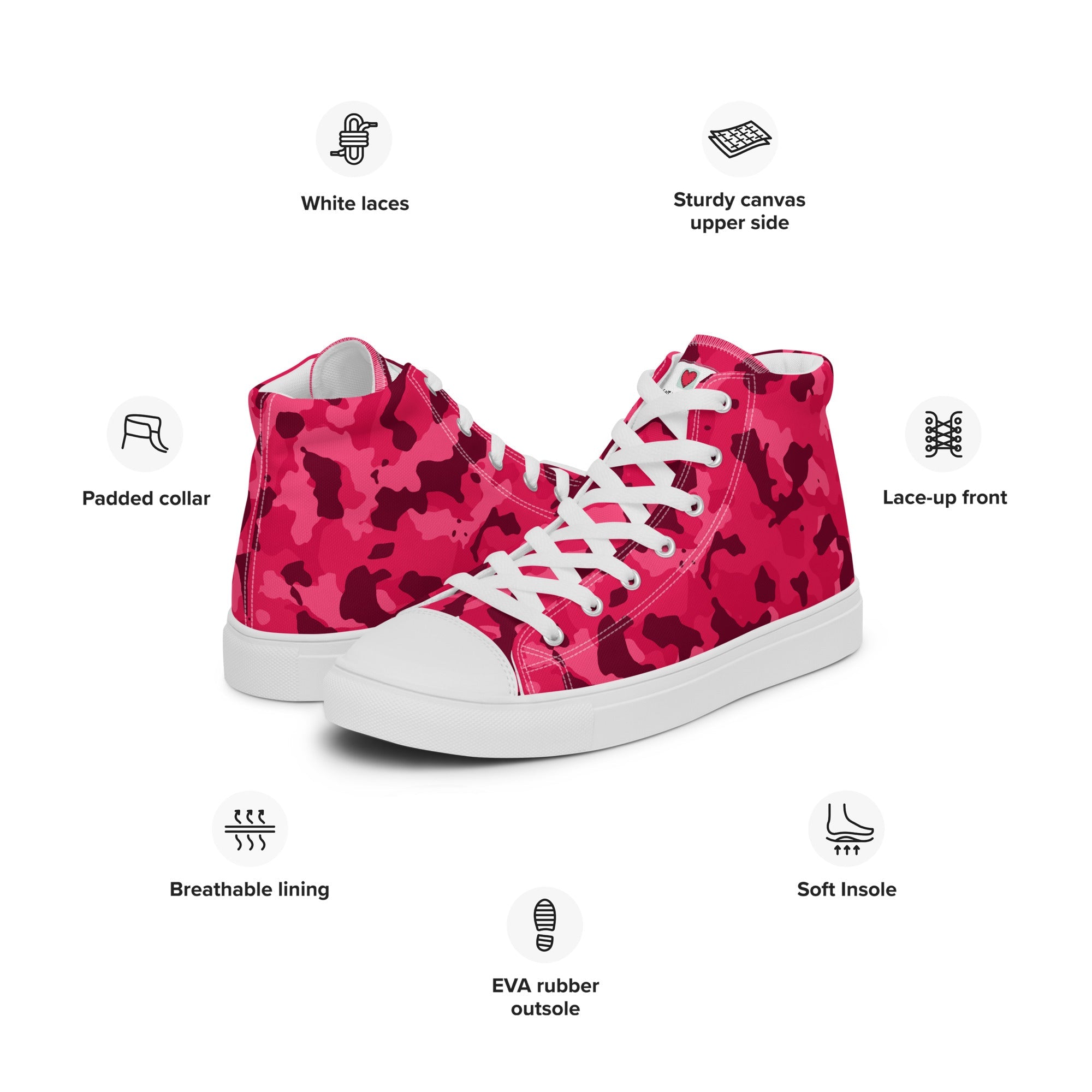 Army Enthusiast Women's High-Top Camouflage Sneakers