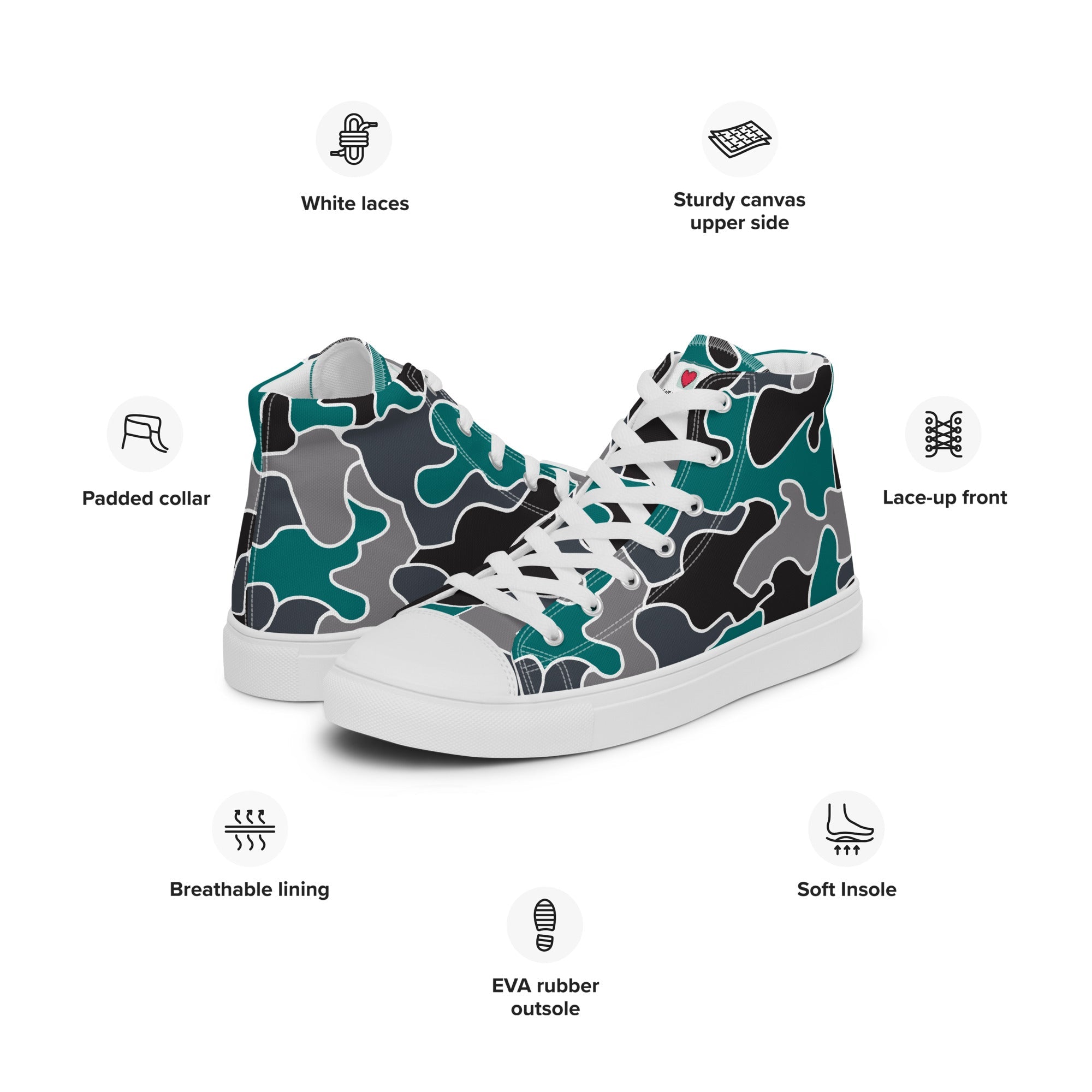 Army Enthusiast Women's High-Top Camouflage Sneakers