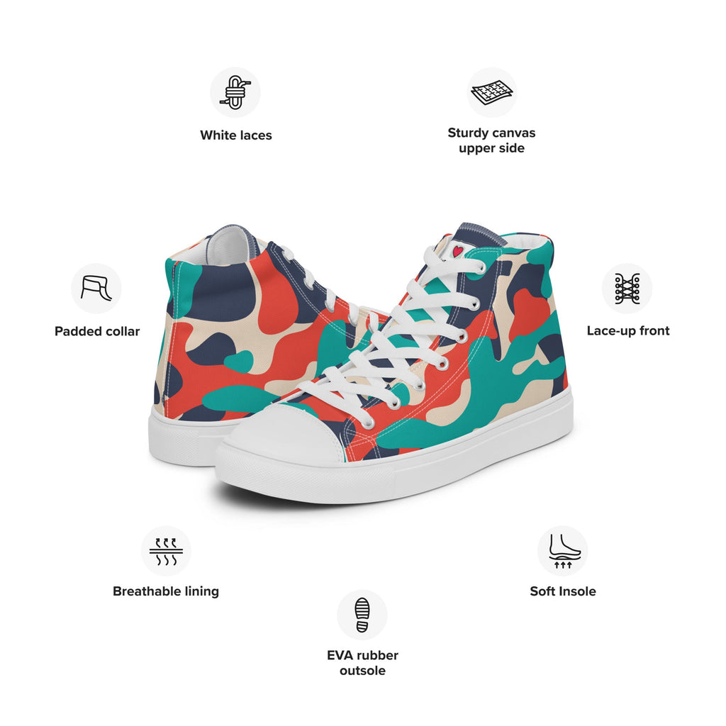 Army Enthusiast Women's High-Top Camouflage Sneakers