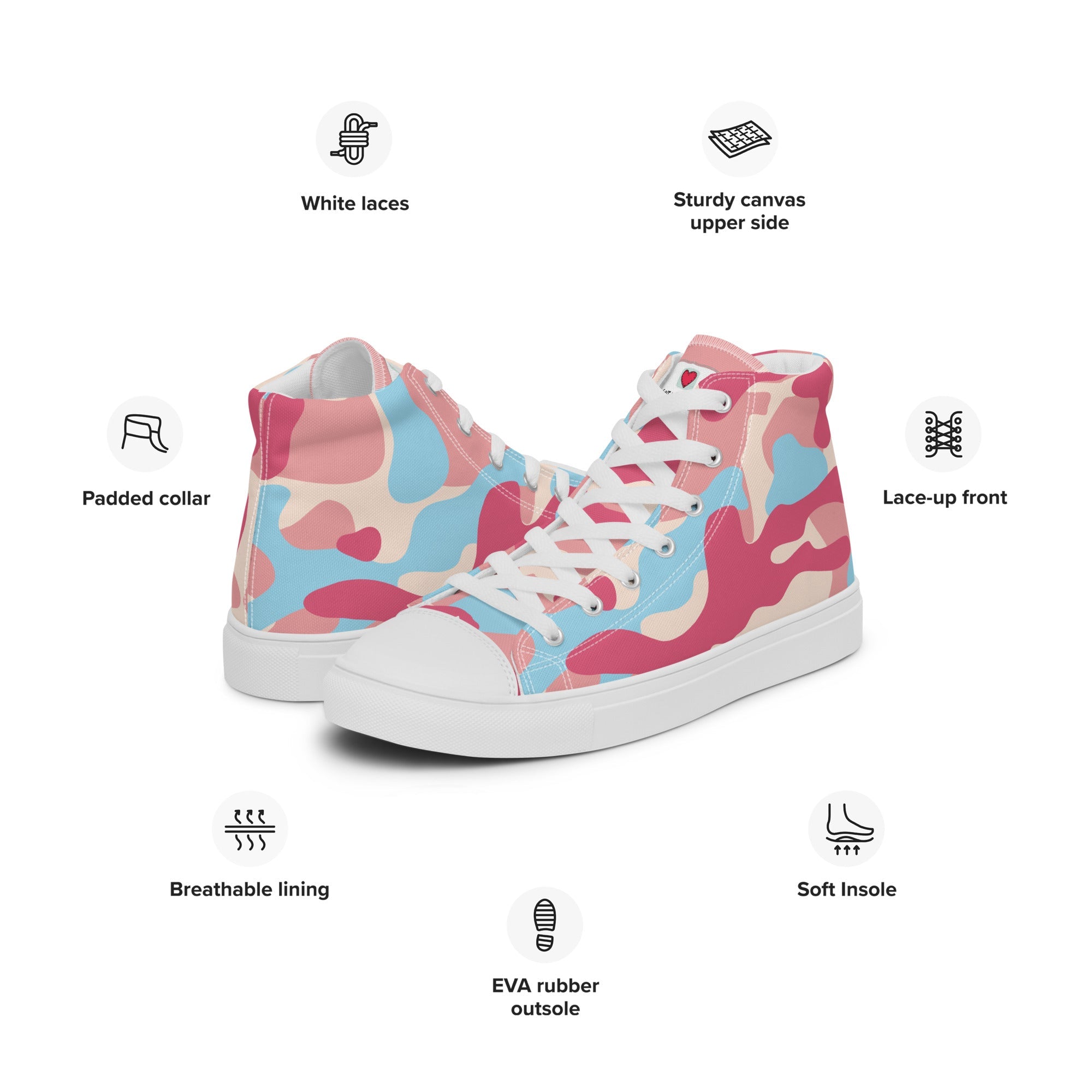 Army Enthusiast Women's High-Top Camouflage Sneakers