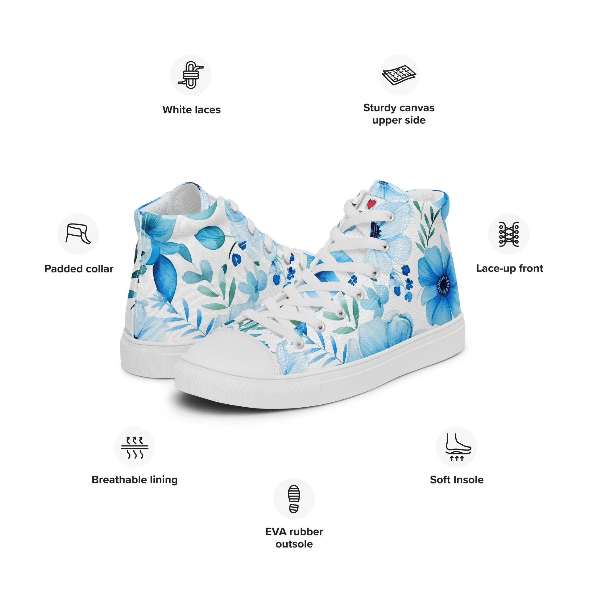 Floral Lover's Women's Botanical Style High Top Sneakers