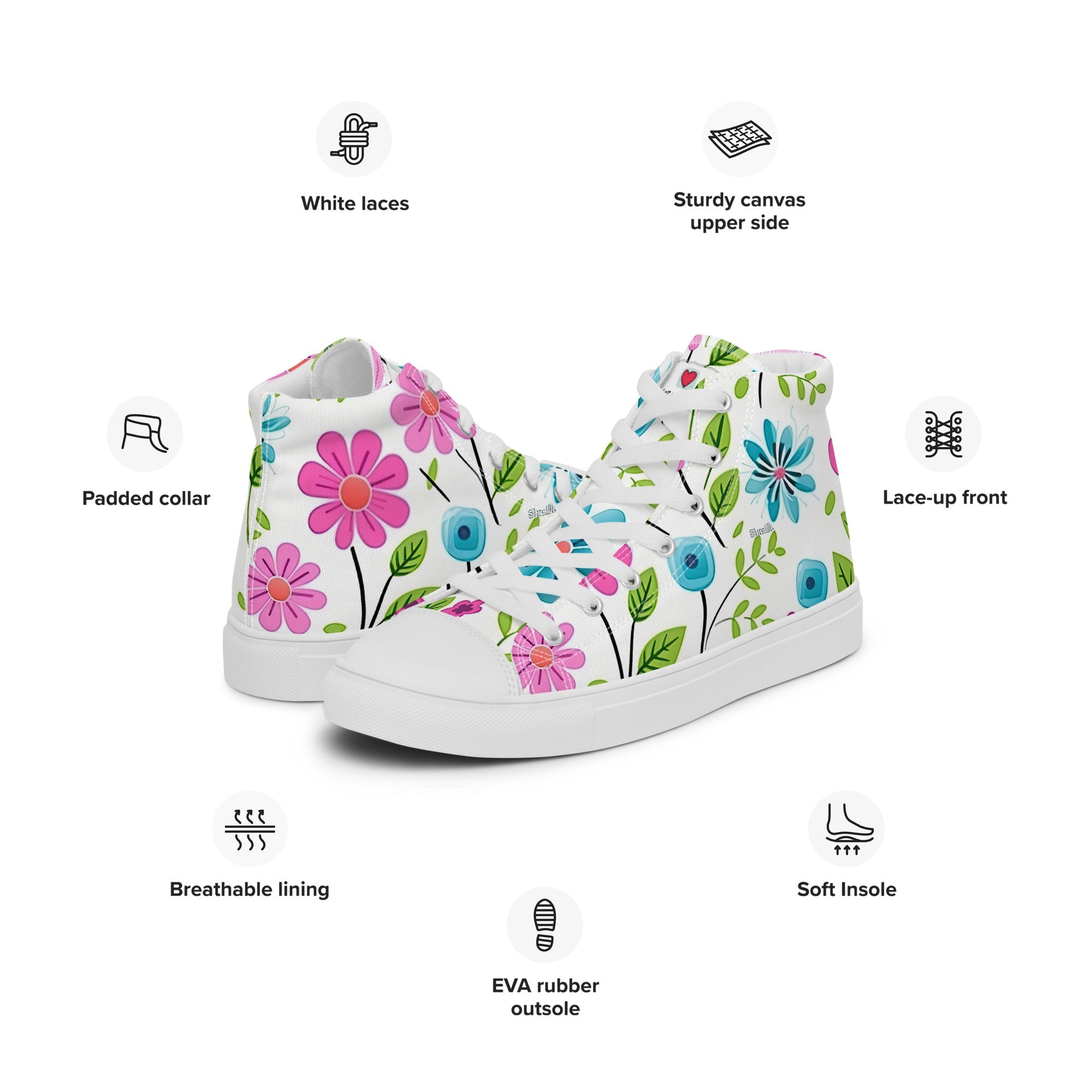 Floral Lover's Women's Botanical Style High Top Sneakers