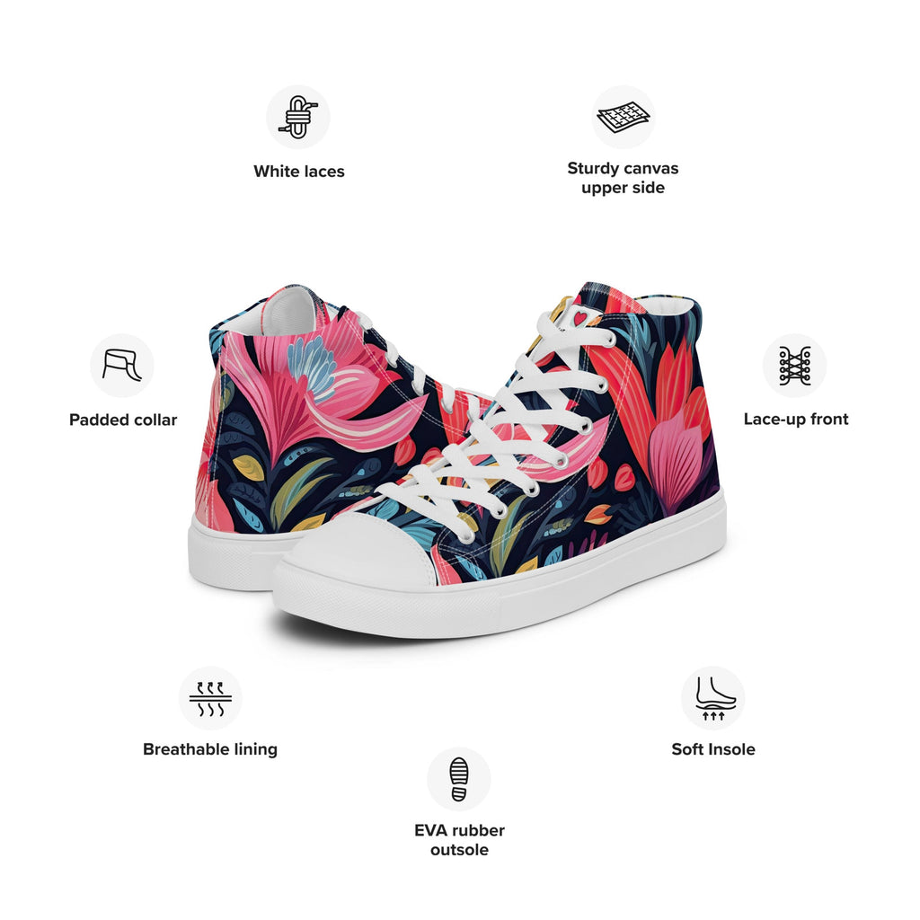Floral Lover's Women's Botanical Style High Top Sneakers