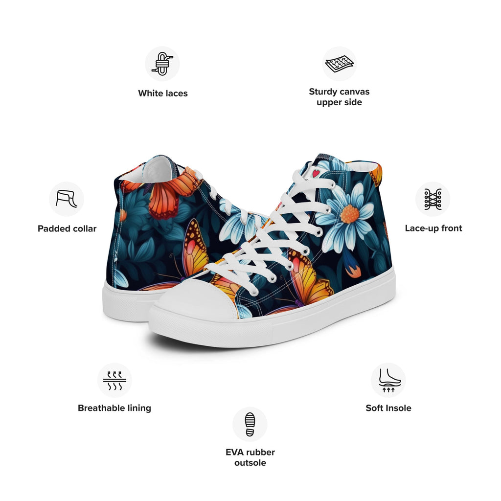 Butterfly Lover's Stylish Yet Durable Women's High Top Sneakers