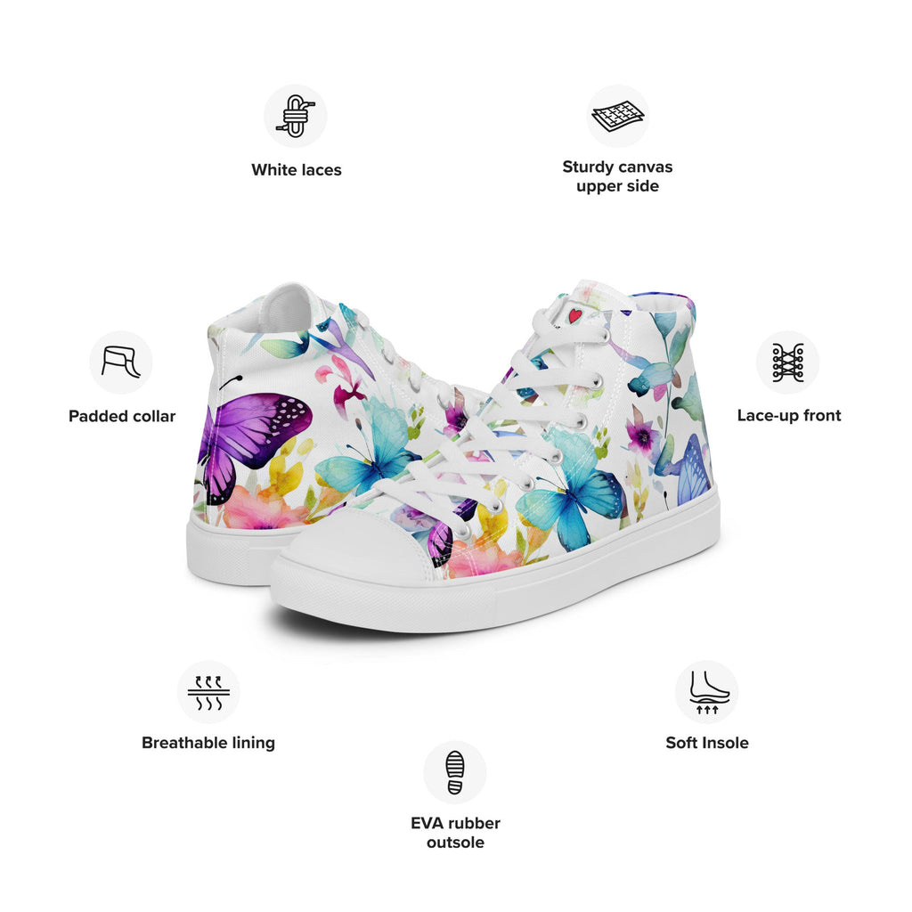 Butterfly Lover's Stylish Yet Durable Women's High Top Sneakers