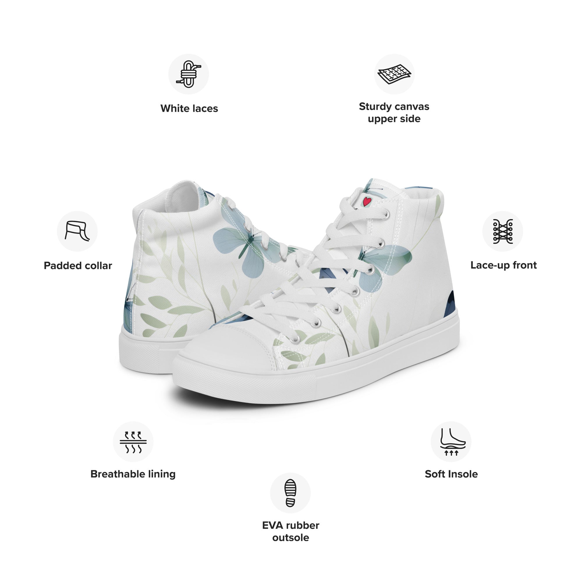 Butterfly Lover's Stylish Yet Durable Women's High Top Sneakers