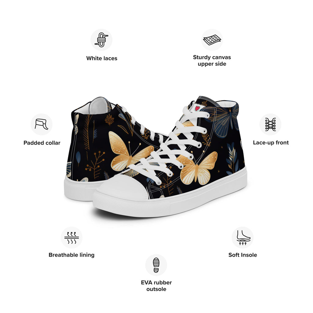 Butterfly Lover's Stylish Yet Durable Women's High Top Sneakers