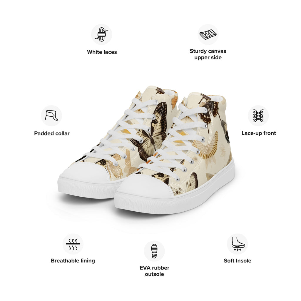 Butterfly Lover's Stylish Yet Durable Women's High Top Sneakers