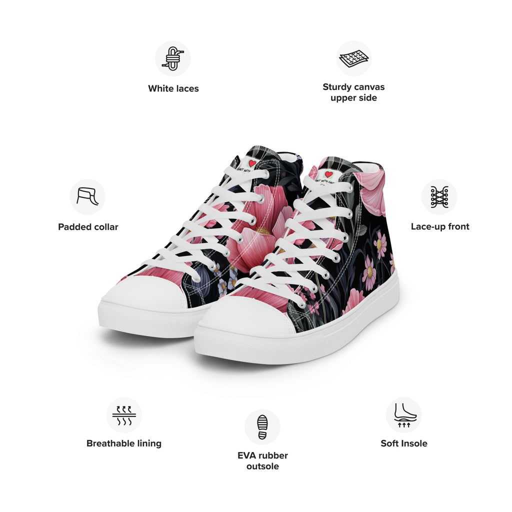 Floral Lover's Women's Botanical Style High Top Sneakers