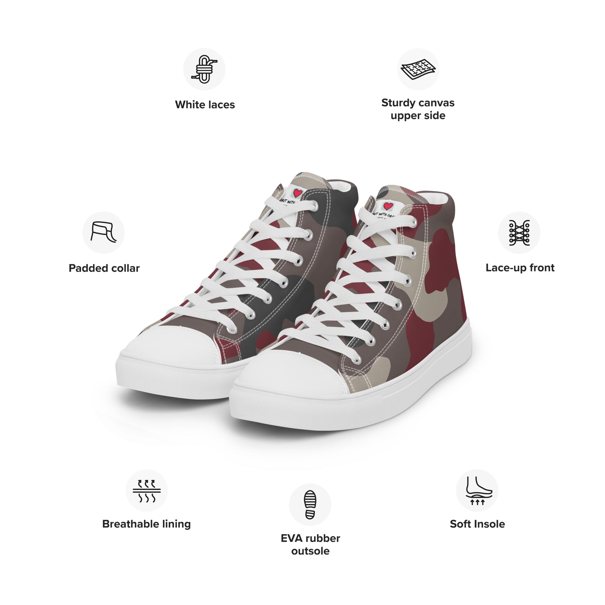 Army Enthusiast Women's High-Top Camouflage Sneakers