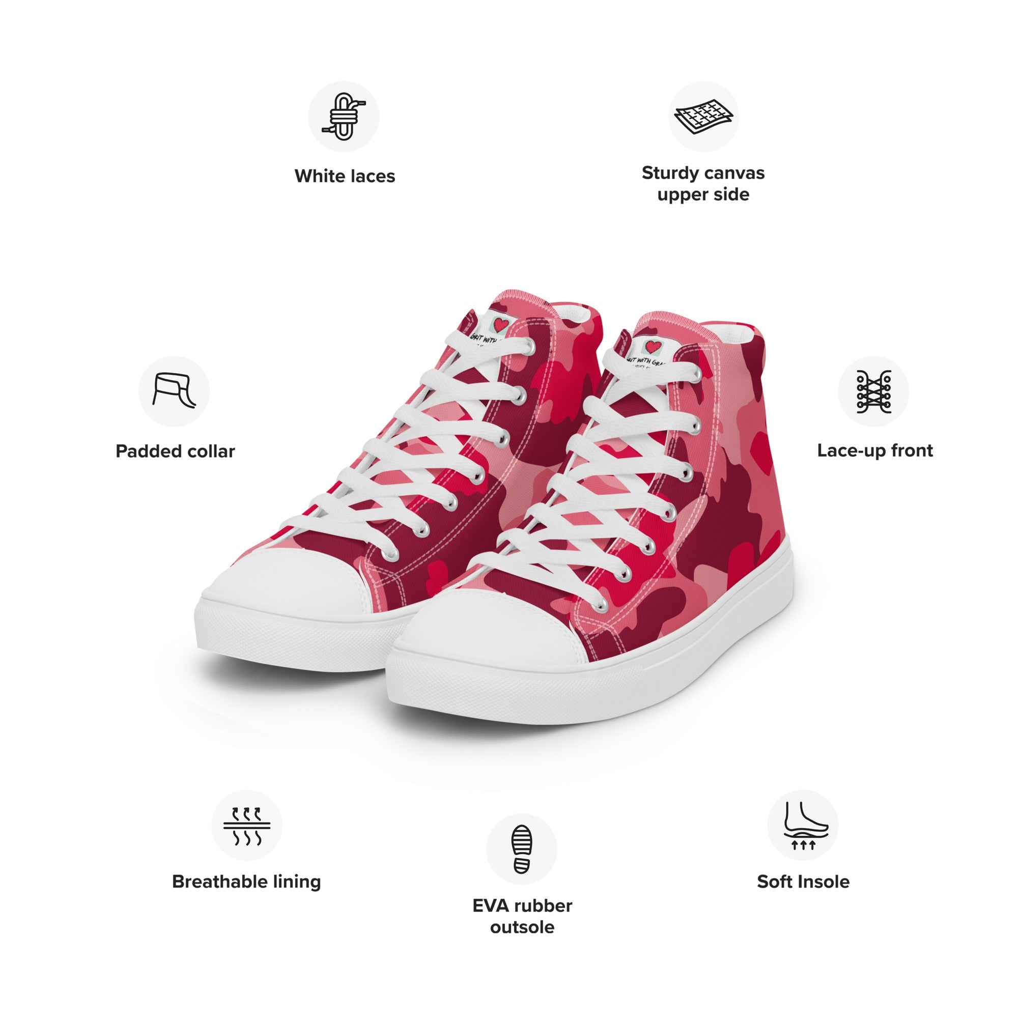 Army Enthusiast Women's High-Top Camouflage Sneakers