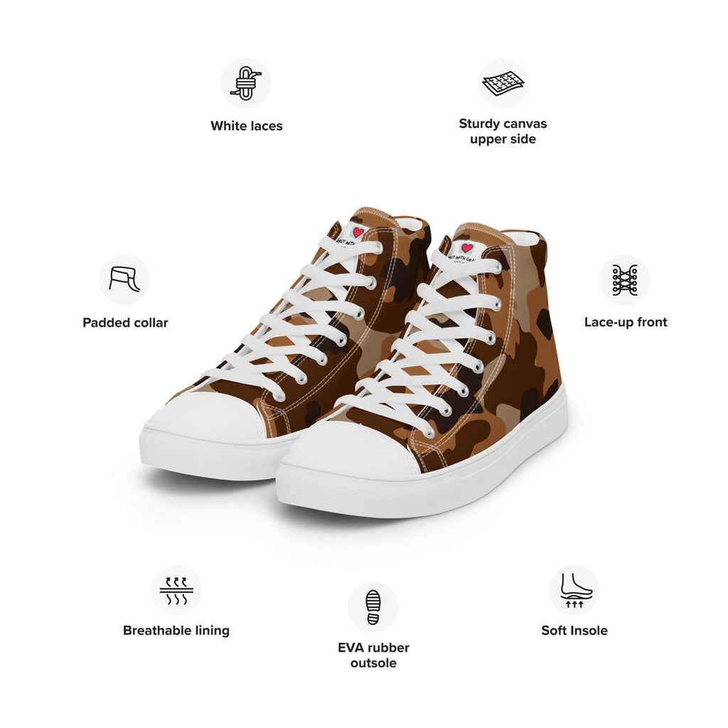 Army Enthusiast Women's High-Top Camouflage Sneakers