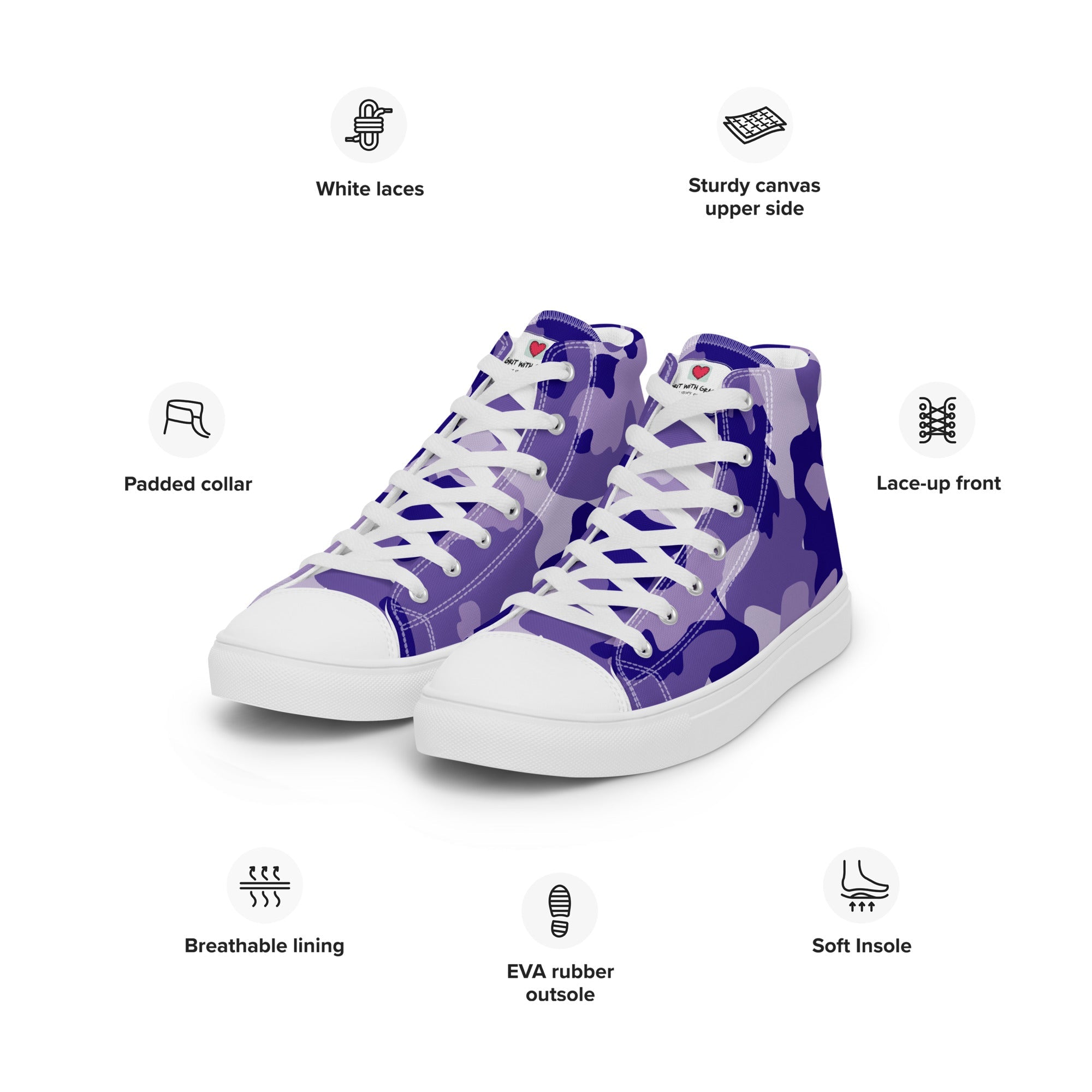 Army Enthusiast Women's High-Top Camouflage Sneakers
