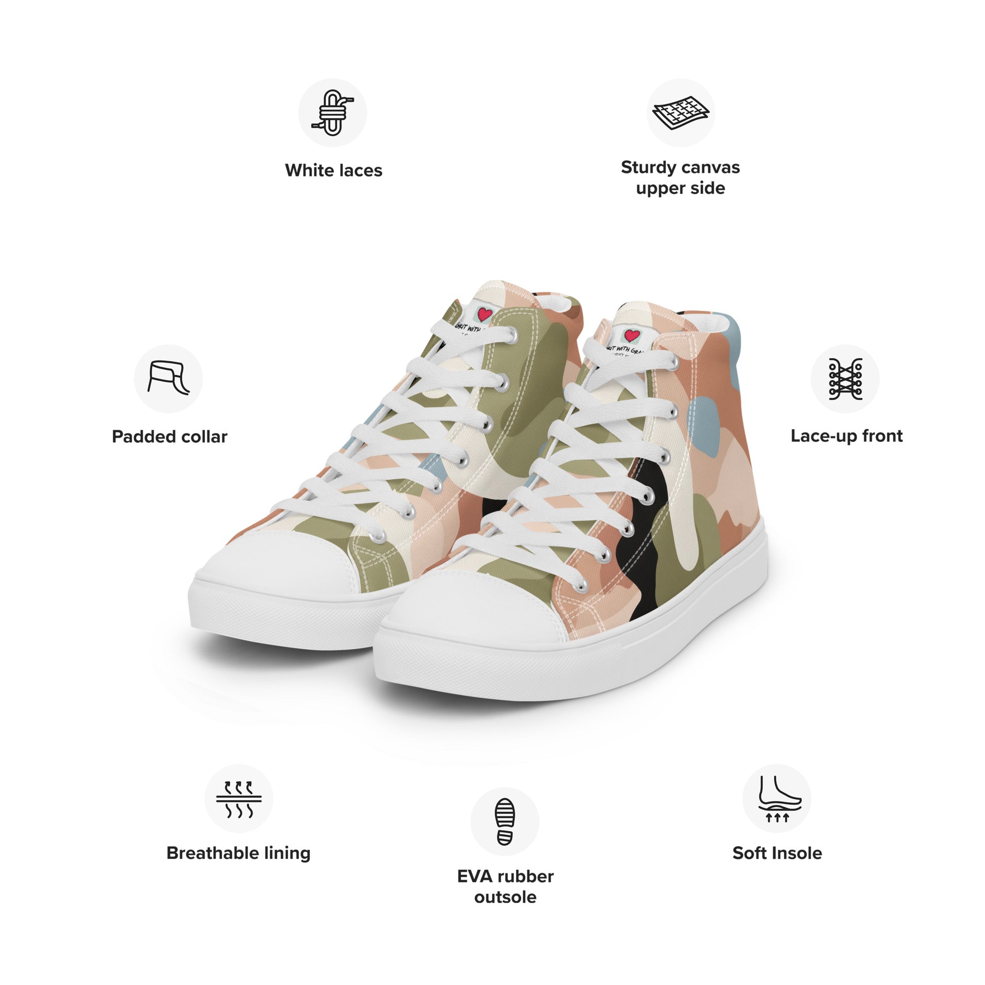 Army Enthusiast Women's High-Top Camouflage Sneakers
