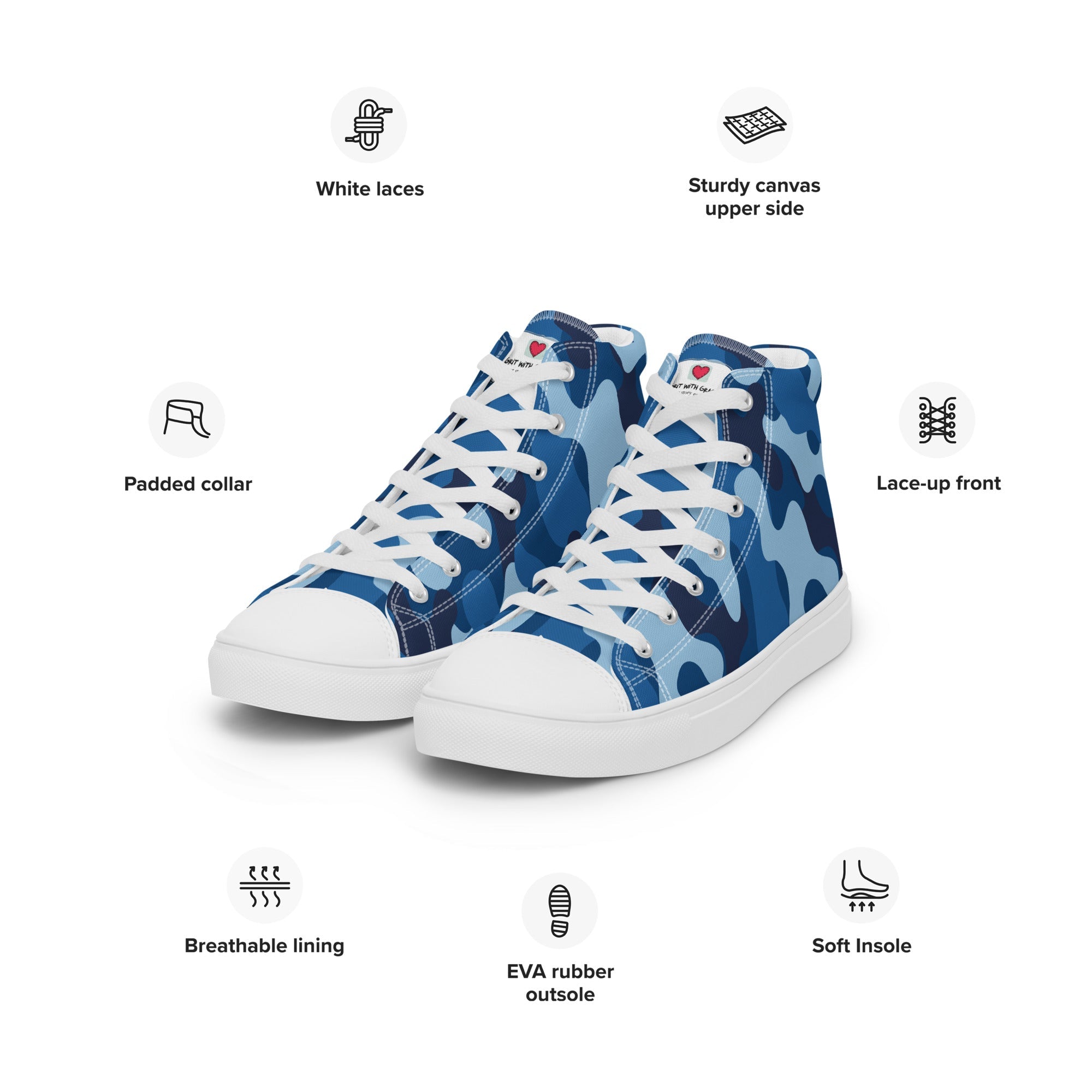 Army Enthusiast Women's High-Top Camouflage Sneakers