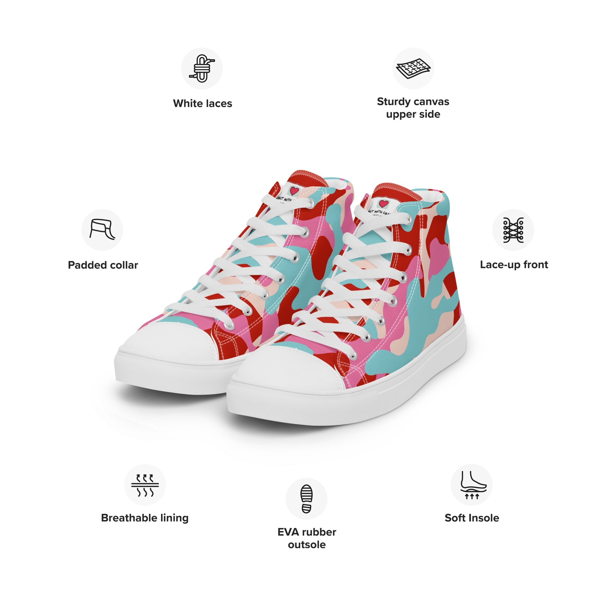 Army Enthusiast Women's High-Top Camouflage Sneakers