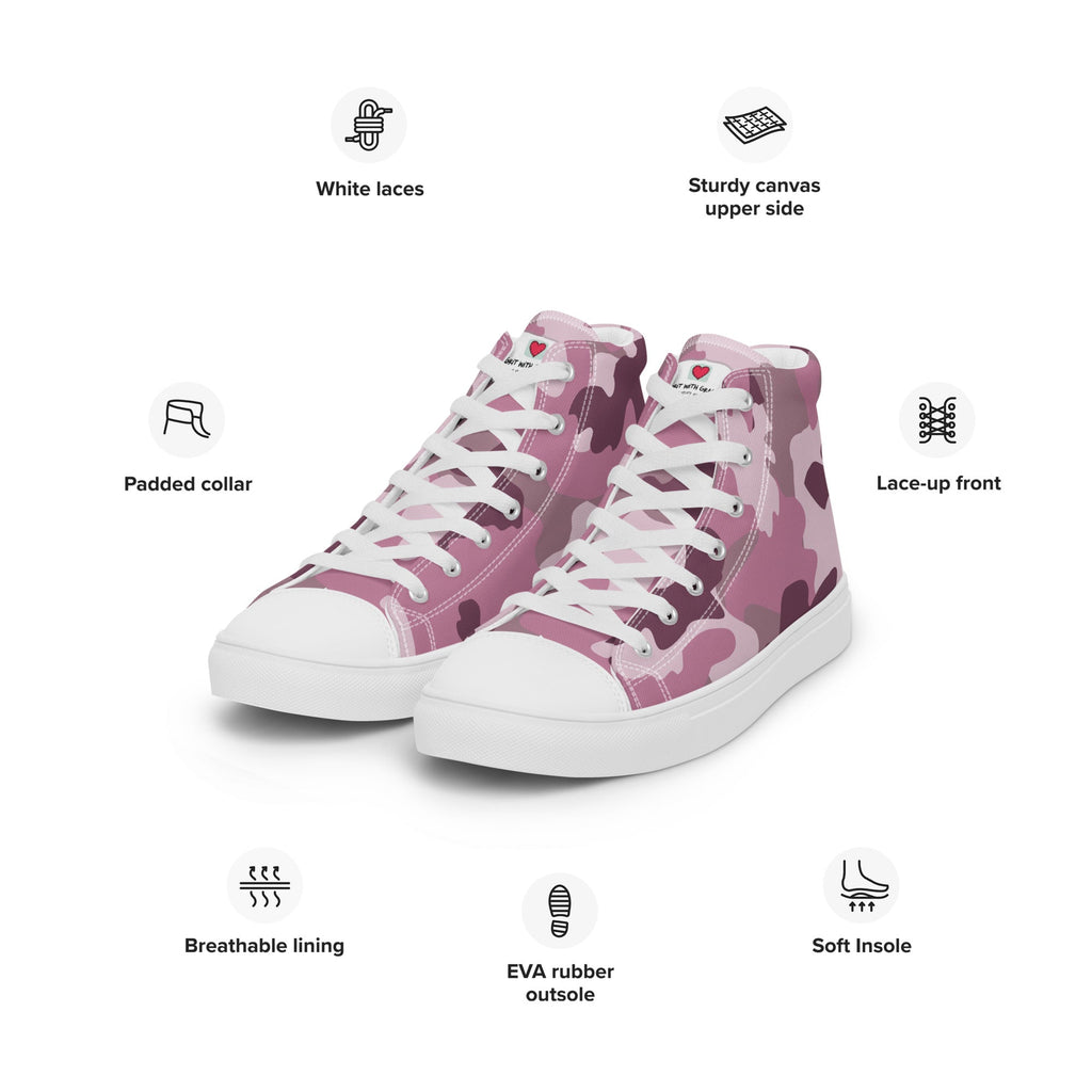 Army Enthusiast Women's High-Top Camouflage Sneakers