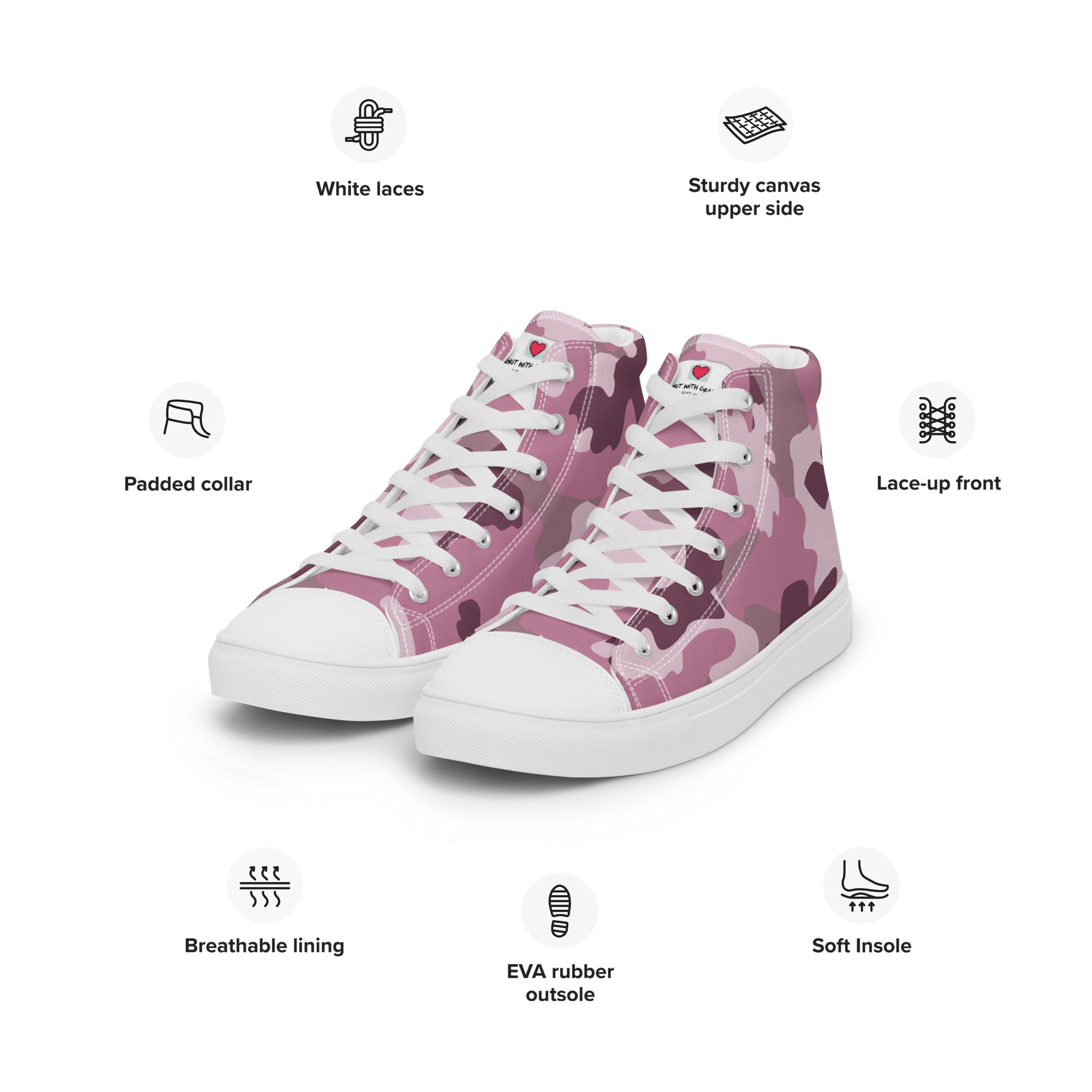 Army Enthusiast Women's High-Top Camouflage Sneakers