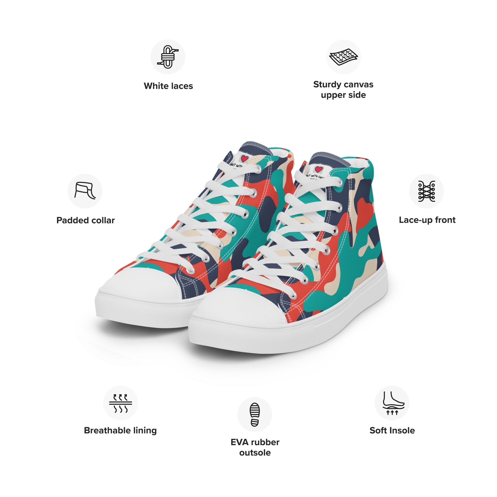 Army Enthusiast Women's High-Top Camouflage Sneakers