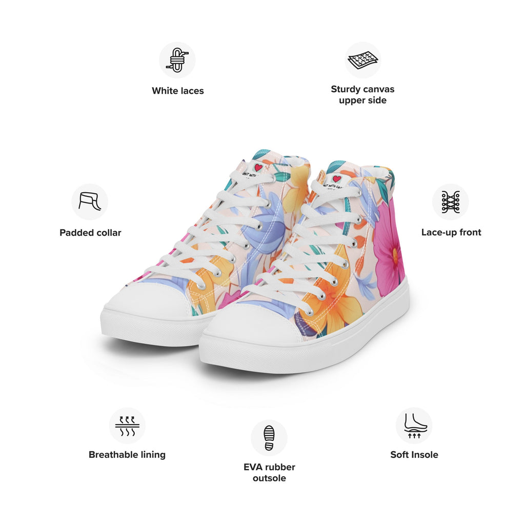 Floral Lover's Women's Botanical Style High Top Sneakers