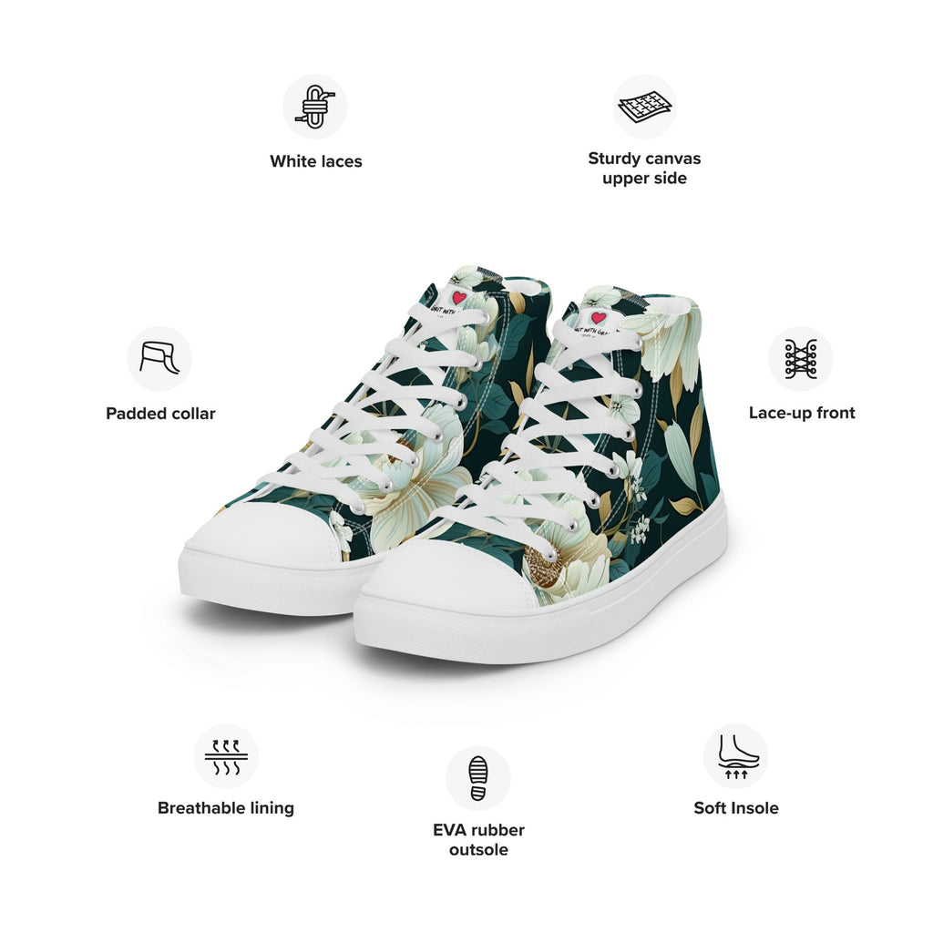 Floral Lover's Women's Botanical Style High Top Sneakers