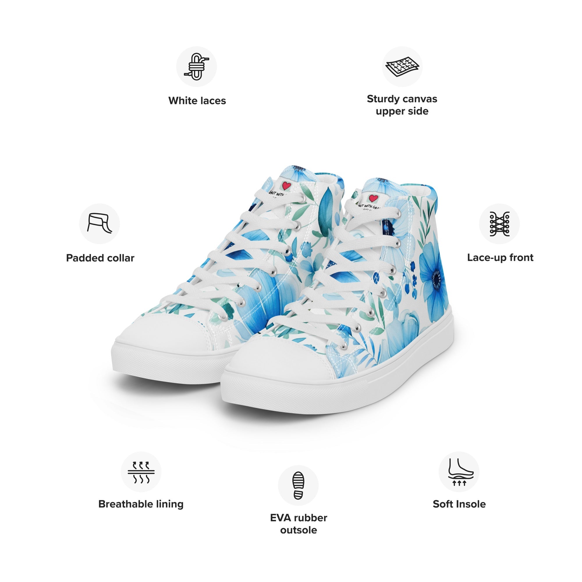 Floral Lover's Women's Botanical Style High Top Sneakers