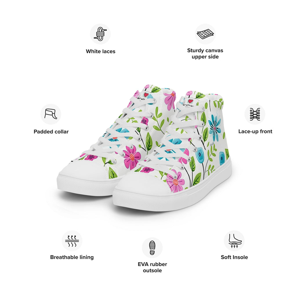 Floral Lover's Women's Botanical Style High Top Sneakers