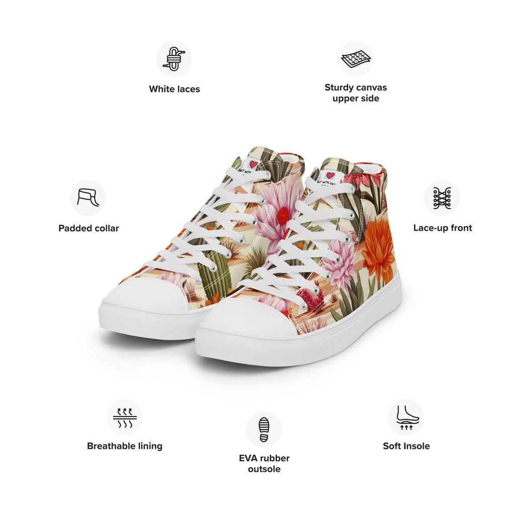 Floral Lover's Women's Botanical Style High Top Sneakers
