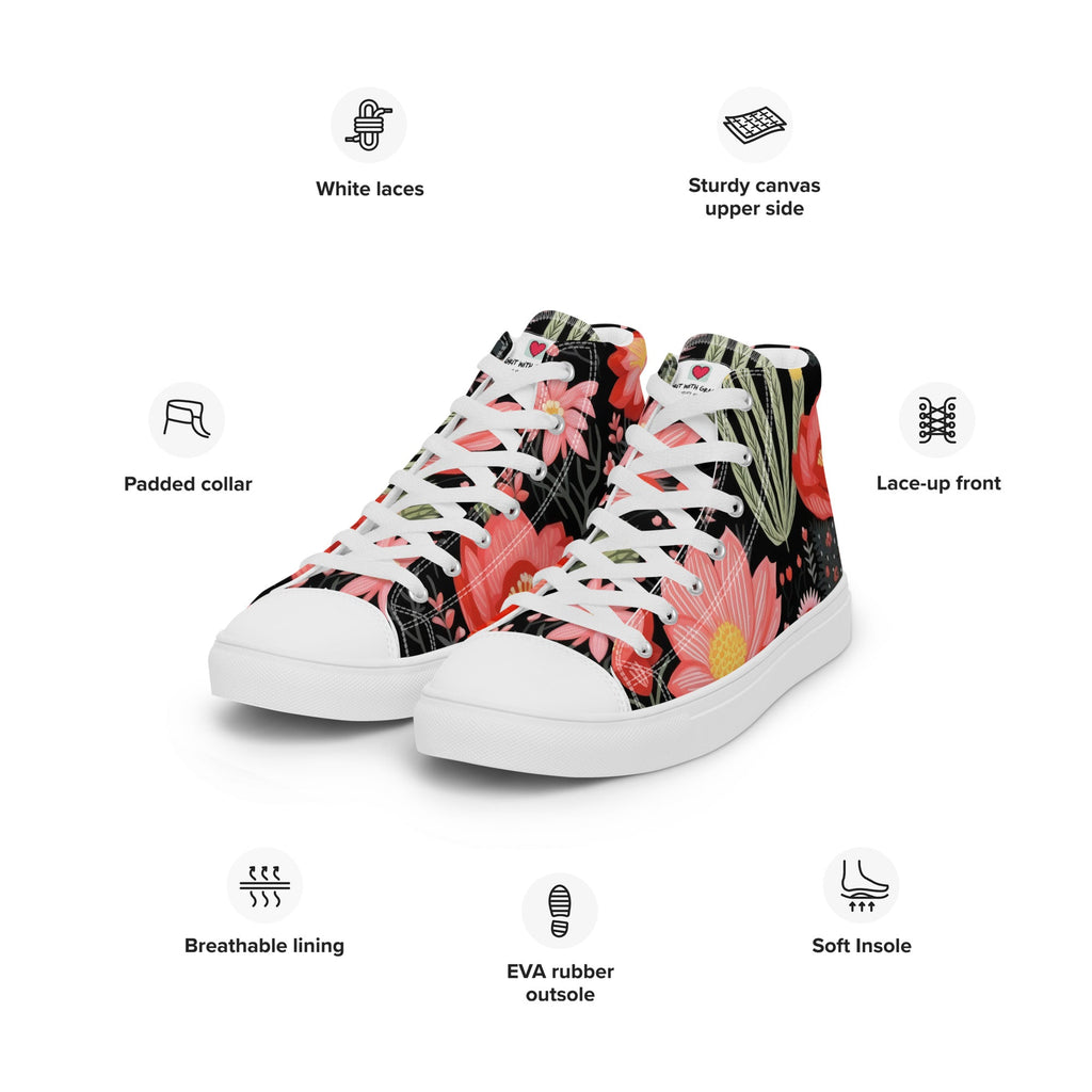 Floral Lover's Women's Botanical Style High Top Sneakers