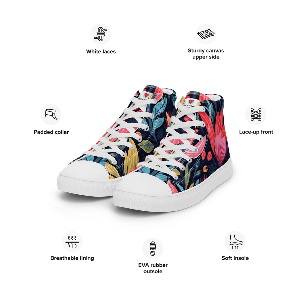 Floral Lover's Women's Botanical Style High Top Sneakers