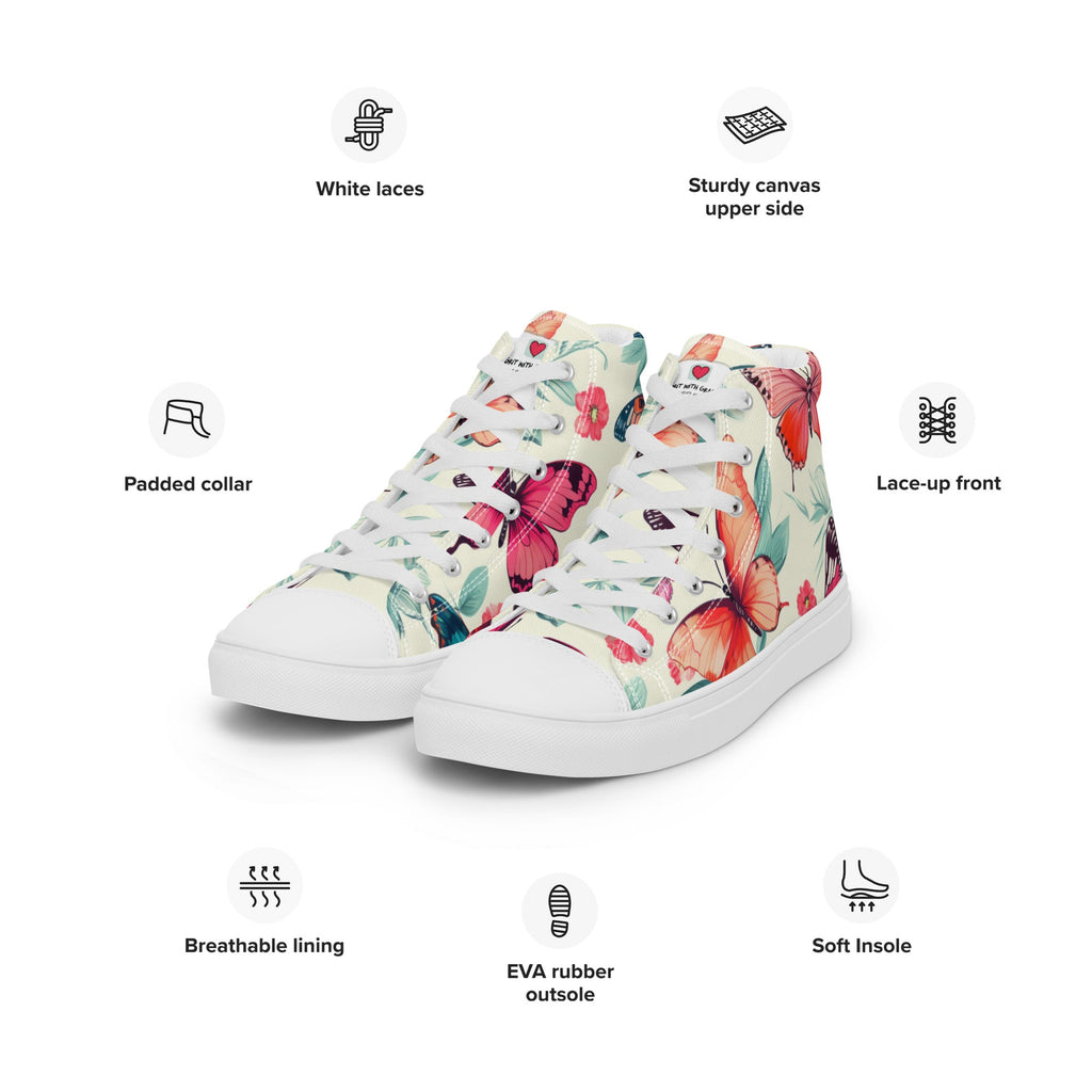 Butterfly Lover's Stylish Yet Durable Women's High Top Sneakers