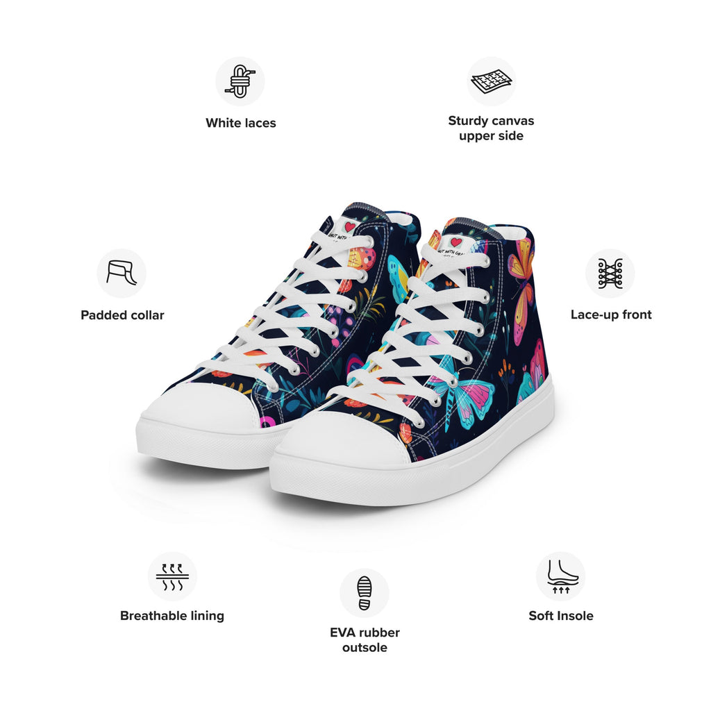 Butterfly Lover's Stylish Yet Durable Women's High Top Sneakers