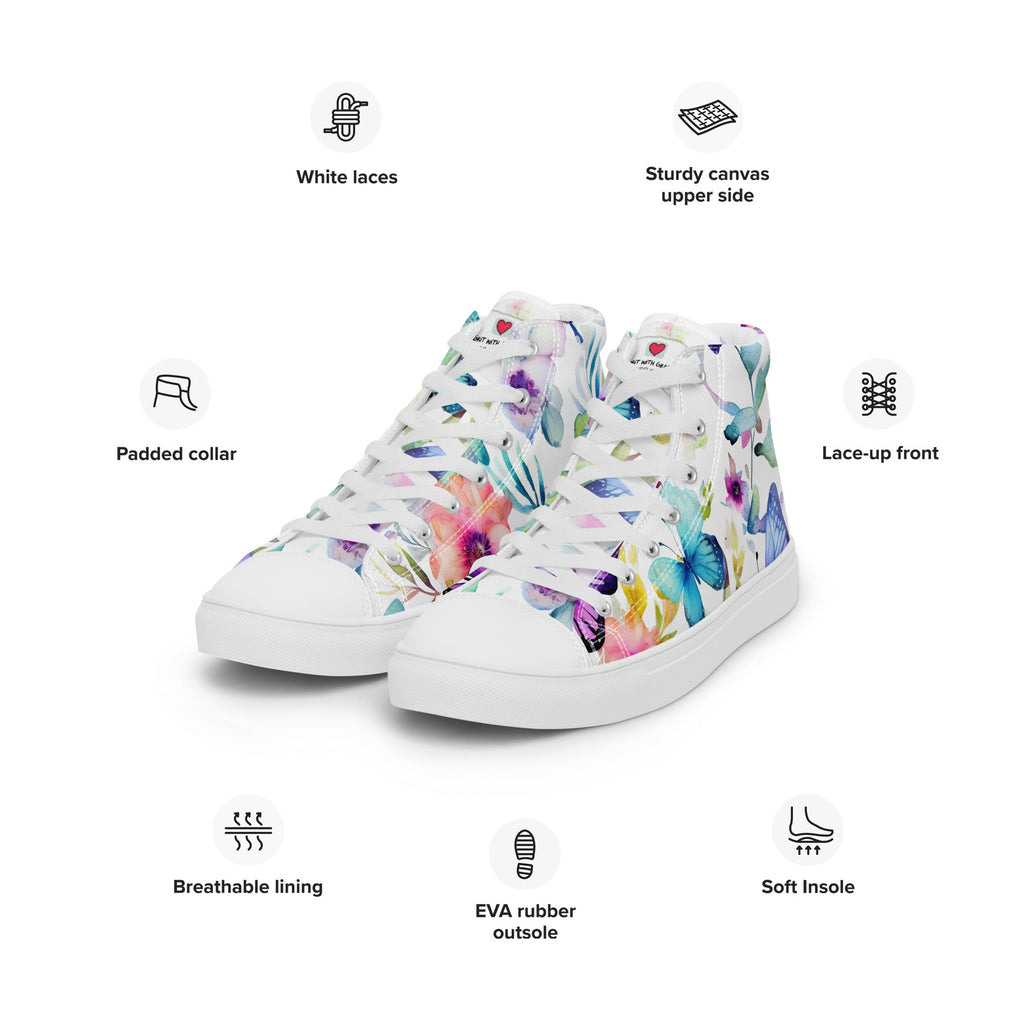Butterfly Lover's Stylish Yet Durable Women's High Top Sneakers