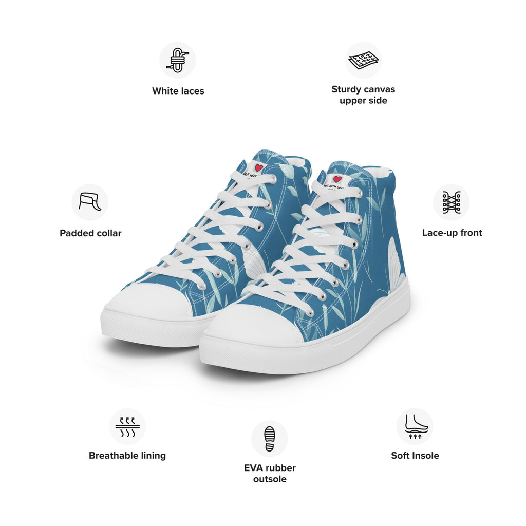Butterfly Lover's Stylish Yet Durable Women's High Top Sneakers