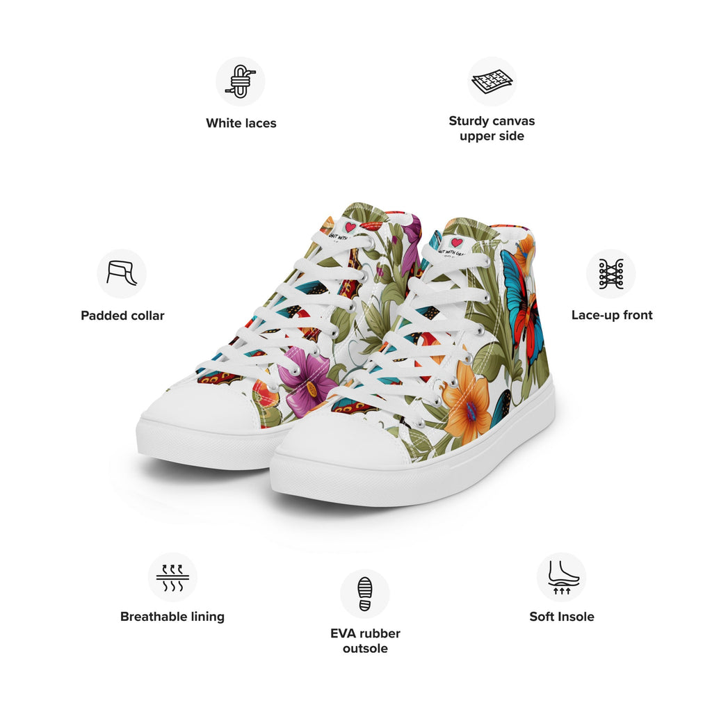 Butterfly Lover's Stylish Yet Durable Women's High Top Sneakers