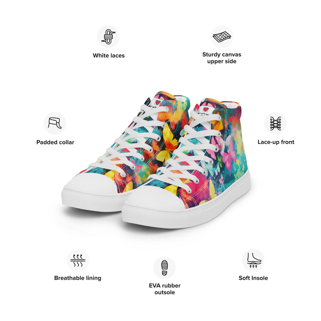 Butterfly Lover's Stylish Yet Durable Women's High Top Sneakers